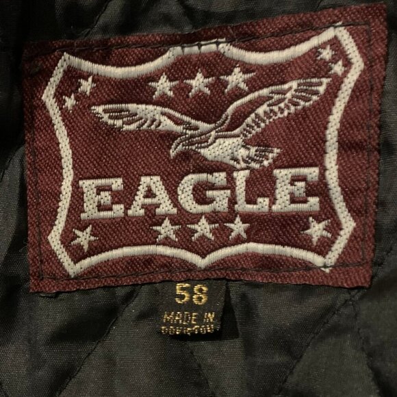 Eagle Leather Black Motorcycle Biker Jacket Coat Mens Size 56 Vintage Unisex - Picture 5 of 9